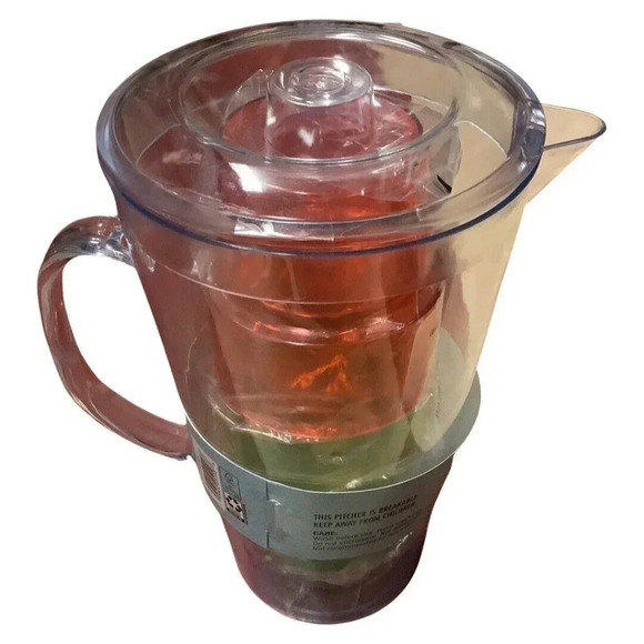 4 Multi Cups & Clear Complete Home Pitcher Set. New In Package - Picture 2 of 4